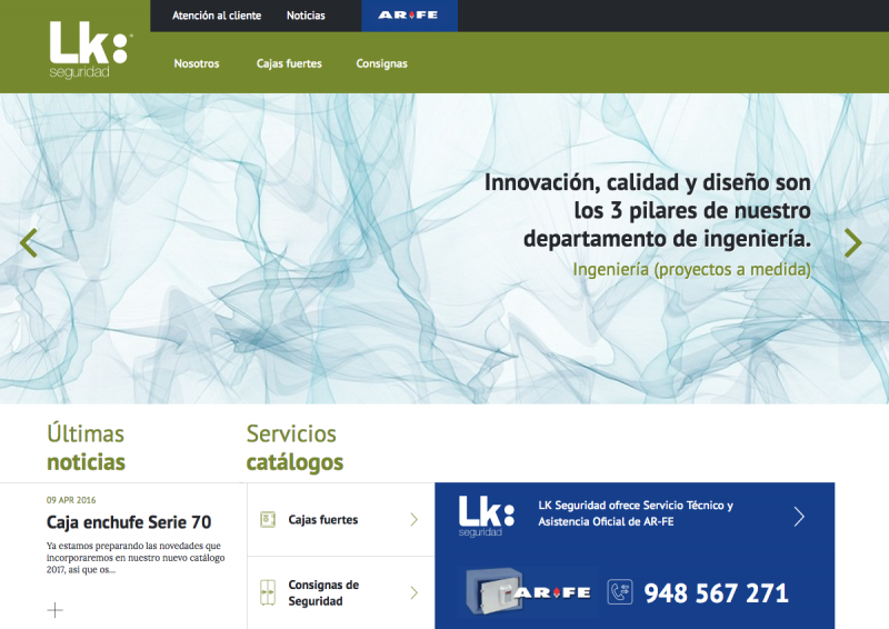 Catálogo web cajas fuertes de Lk seguridad